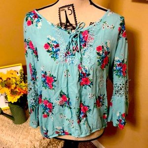 Long sleeve floral blouse